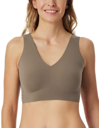 Schiesser Damen nahtloses Bustier mit herausnehmbaren Pads - Invisible Soft, sand_170364, 42 im Sale